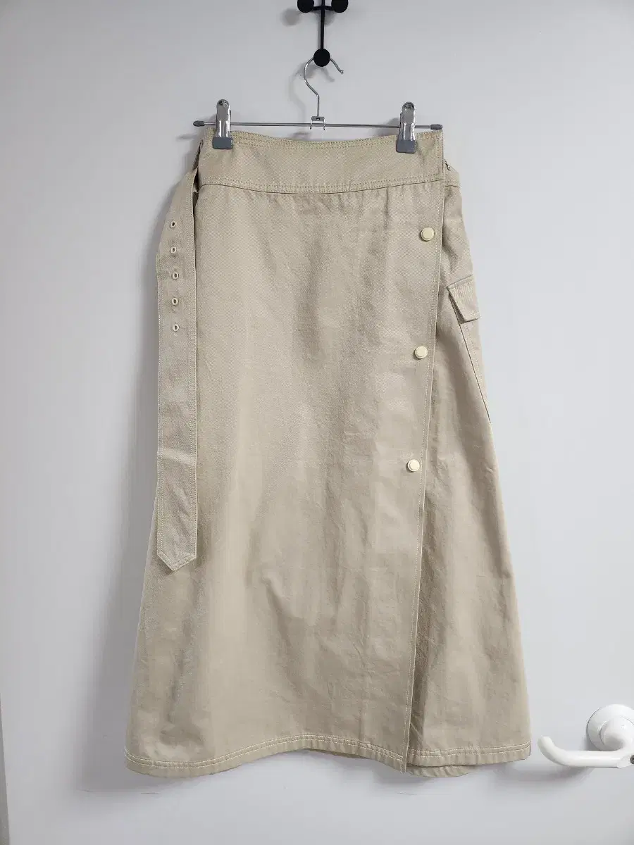 제이청 flaster cotton wrap skirt beige